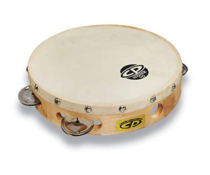 Latin Percussion CP Handheld Single Row Headed Tambourine - Steel Jingles