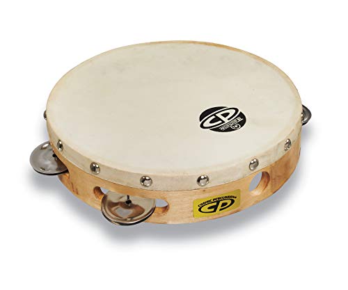 Latin Percussion CP Handheld Single Row Headed Tambourine - Steel Jingles