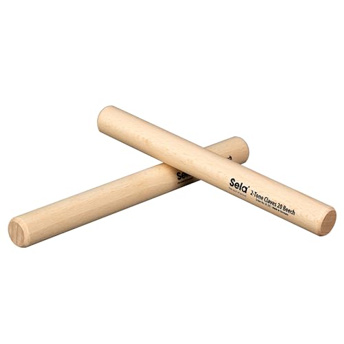 Sela Percussion 2-Tone Beech Claves Pair, 3/4-Inch (SE283)