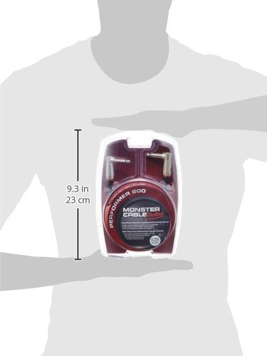 Monster Performer 600 Instrument Cable (8 inches/20 cm) with Angled 1/4” Plugs