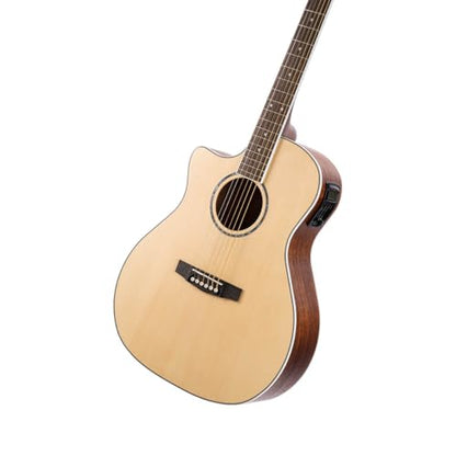 Cort GAMEDXOP Grand Regal Acoustic Electric Cutaway Guitar. Open Pore