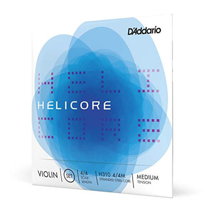 D'Addario Orchestral - Helicore 4/4 Size Violin Strings Set with Plain Steel E String