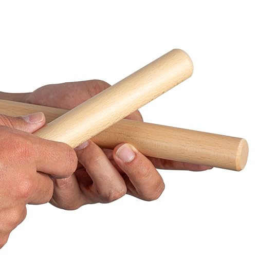 Sela Percussion 2-Tone Beech Claves Pair, 3/4-Inch (SE283)
