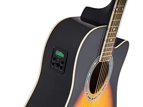 Washburn Vintage Series 6 String Acoustic-Electric Guitar, Right, Tobacco Sunburst (WA90CEVSB)