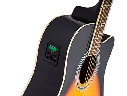 Washburn Vintage Series 6 String Acoustic-Electric Guitar, Right, Tobacco Sunburst (WA90CEVSB)