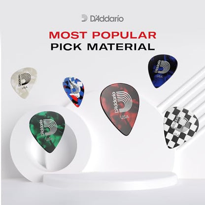 D'Addario Celluloid Guitar Picks - Guitar Accessories - Guitar Picks for Acoustic Guitar, Electric Guitar, Bass Guitar - Natural Feel, Warm Tone