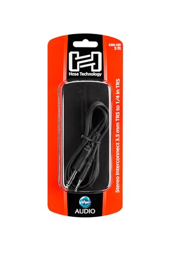 Hosa CMS-105 3.5 mm TRS to 1/4" TRS Stereo Interconnect Cable, 5 Feet