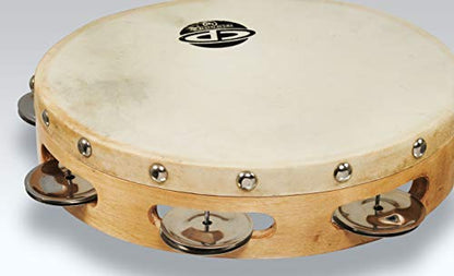 Latin Percussion CP Handheld Single Row Headed Tambourine - Steel Jingles