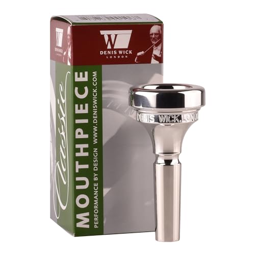 Denis Wick Trombone Classic Mouthpiece Silver Plated | Small Shank Trombone Mouthpiece for Clarity and Warmth | Tenor Trombone Mouthpiece | Great for Trombone Lead Players