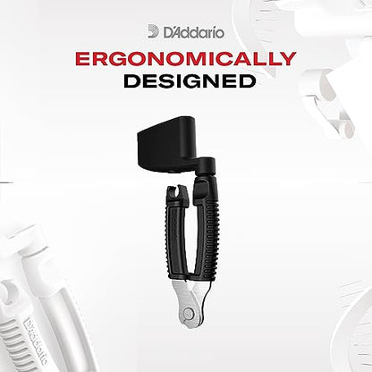 D'Addario Accessories Bass Pro-Winder - Bass Guitar String Winder and Cutter, Bridge Pin Puller - Ultimate Ergonomic All in One Bass Tool - Black