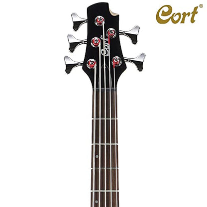 Cort ACTIONBASSVPLUSBK Action Bass V Plus 5 String Guitar, Black