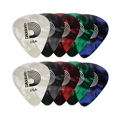 D'Addario Celluloid Guitar Picks - Guitar Accessories - Guitar Picks for Acoustic Guitar, Electric Guitar, Bass Guitar - Natural Feel, Warm Tone