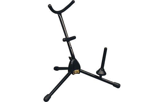 Hamilton Alto/Tenor sax Stand, Black, includes Flute/Clarinet peg