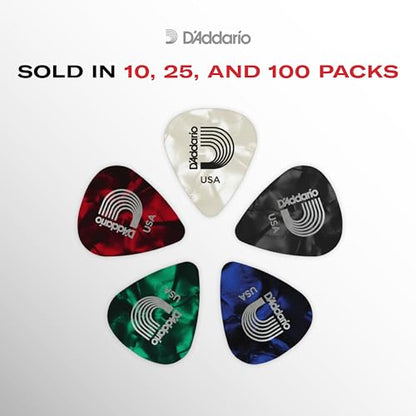 D'Addario Celluloid Guitar Picks - Guitar Accessories - Guitar Picks for Acoustic Guitar, Electric Guitar, Bass Guitar - Natural Feel, Warm Tone