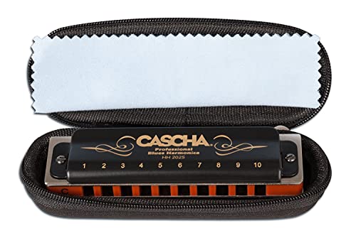 CASCHA HH 1610 DE Professional Blues Harmonica Set with German Instructional Book Plus MP3-CD