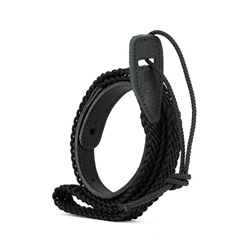 D'Addario Accessories Leather Mandolin Strap - Mandolin Accessories - Cradle Style - Black