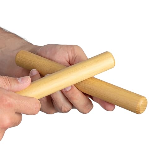 Sela Percussion 2-Tone Acacia Claves Pair, 3/4-Inch, (SE282)