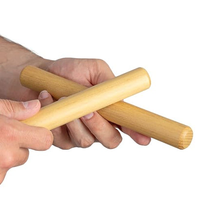 Sela Percussion 2-Tone Acacia Claves Pair, 3/4-Inch, (SE282)