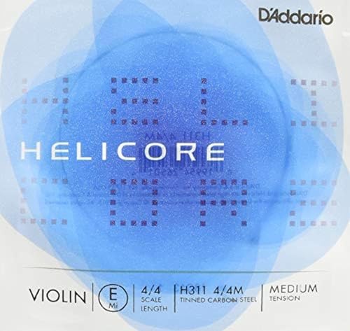 D'Addario Orchestral - Helicore 4/4 Size Violin Strings Set with Plain Steel E String
