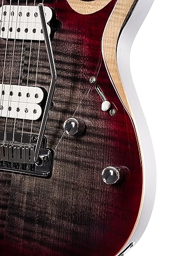 Cort 7 String Solid-Body Electric Guitar, Right, Lava Burst (X700DUALITYII-LVB)