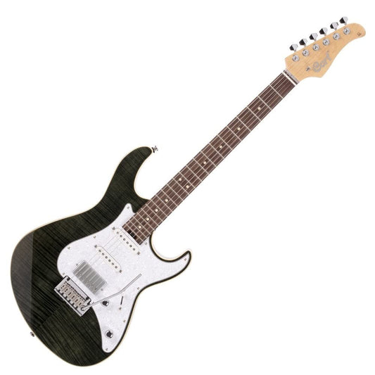 Cort G280 Select Flame Top 6-String Electric Guitar, Transparent Black Finish (G280SELECTTBK)