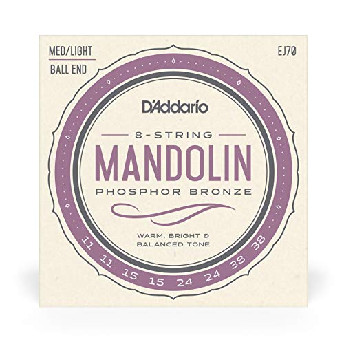 D'Addario EJ70 Phosphor Bronze Mandolin Strings, Ball End, Medium/Light, 11-38