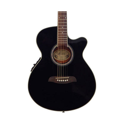 Oscar Schmidt 6 String Acoustic-Electric Guitar, Right, Black (OG8CEB-A-U)