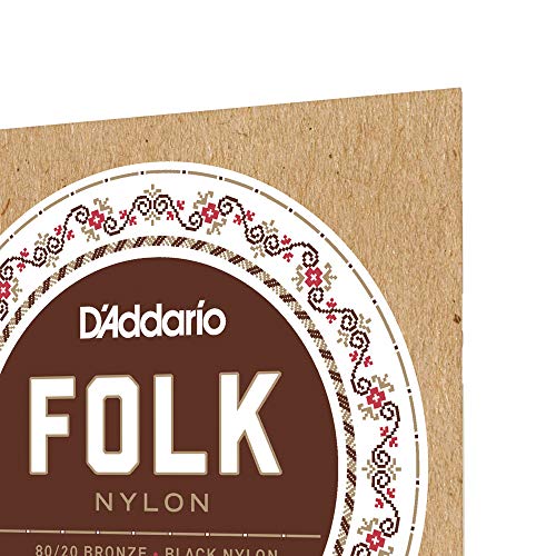 D'Addario Folk Nylon Guitar Strings Ball End Silver