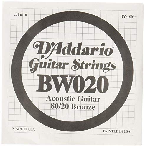 D'Addario BW020 Bronze Wound Acoustic Guitar Single String