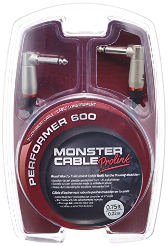 Monster Performer 600 Instrument Cable (8 inches/20 cm) with Angled 1/4” Plugs