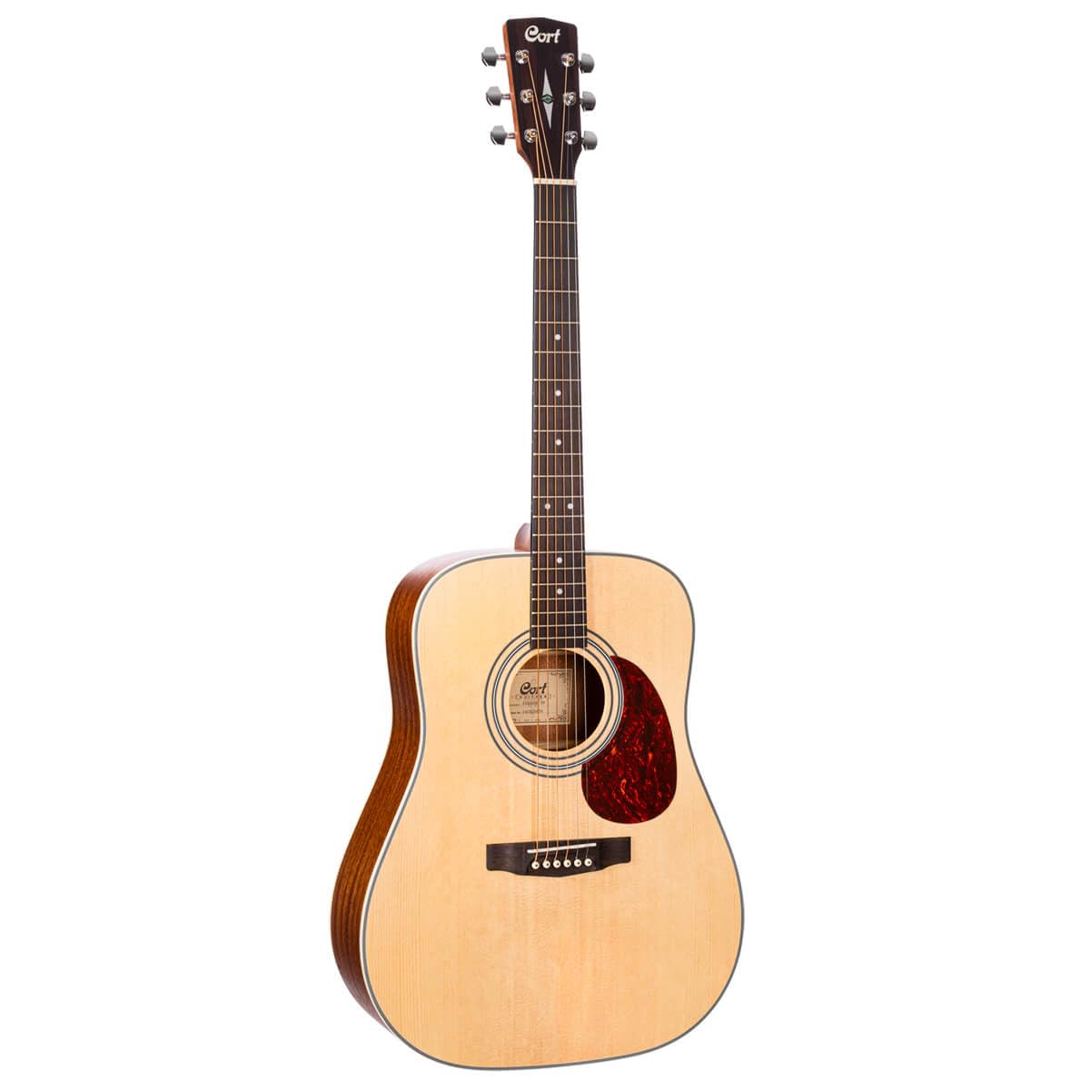 Cort EARTH70OP Dreadnought Acoustic Guitar Solid Spruce Top, Natural Open Pore