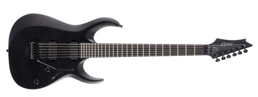 Cort 6 String Solid-Body Electric Guitar, Right, Black Satin, Full (X500MENACE)