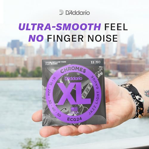 D'Addario XL Chromes Flat Wound Bass Guitar Strings - ECB80 - Long Scale - Super Light