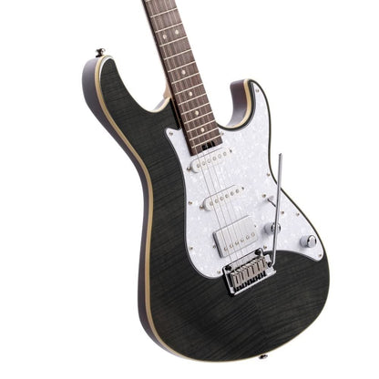 Cort G280 Select Flame Top 6-String Electric Guitar, Transparent Black Finish (G280SELECTTBK)