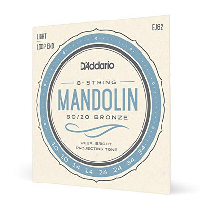 D'Addario EJ70 Phosphor Bronze Mandolin Strings, Ball End, Medium/Light, 11-38