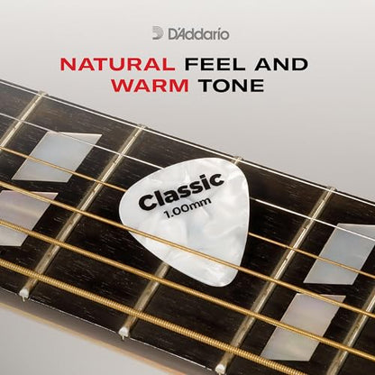 D'Addario Celluloid Guitar Picks - Guitar Accessories - Guitar Picks for Acoustic Guitar, Electric Guitar, Bass Guitar - Natural Feel, Warm Tone