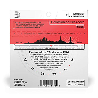 D'Addario Guitar Strings - Phosphor Bronze Acoustic Guitar Strings