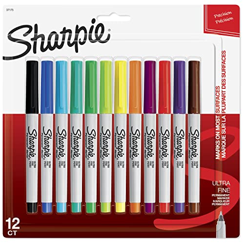 SHARPIE Permanent Markers, Ultra Fine Point, 12 Count