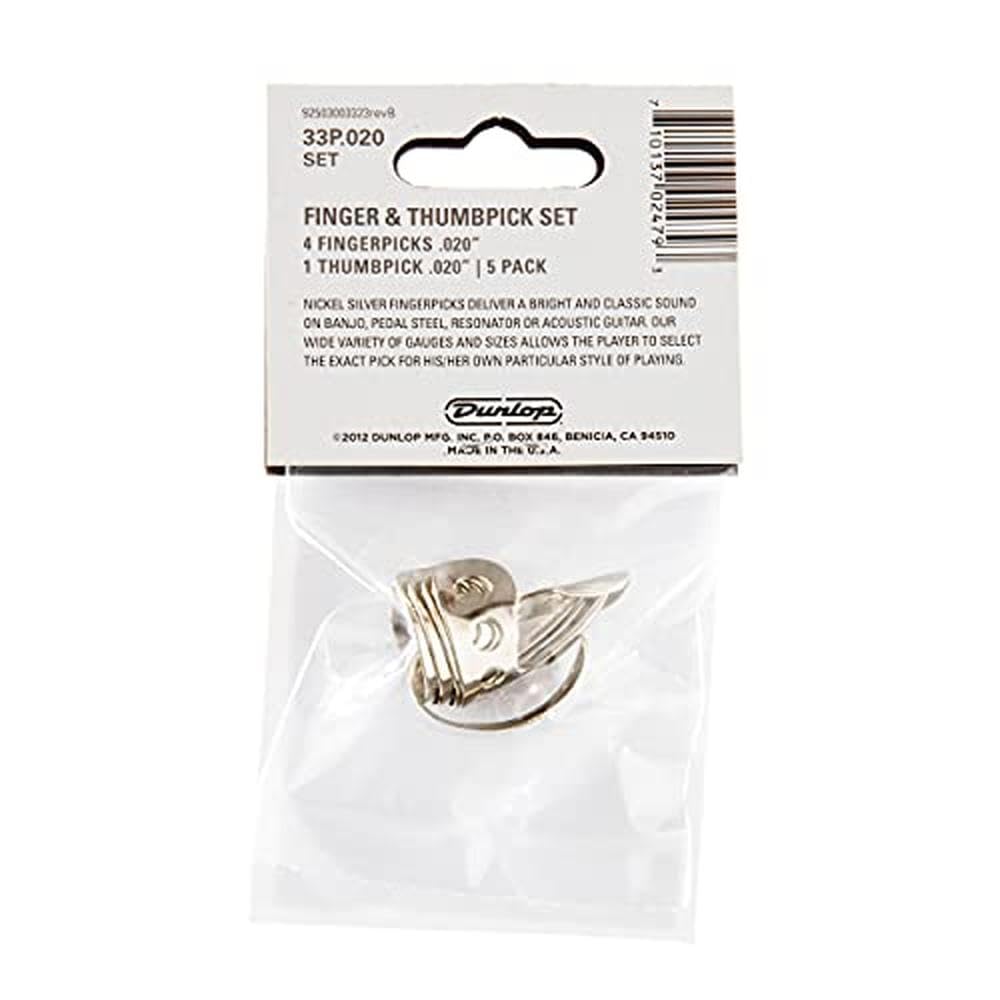 Jim Dunlop 33P013 .013-Inch Nickel Silver Finger and Thumbpicks