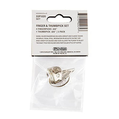 Jim Dunlop 33P013 .013-Inch Nickel Silver Finger and Thumbpicks