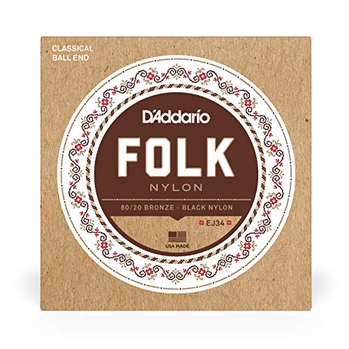 D'Addario Folk Nylon Guitar Strings Ball End Silver