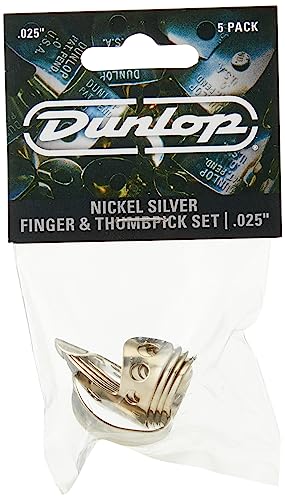 Jim Dunlop 33P013 .013-Inch Nickel Silver Finger and Thumbpicks
