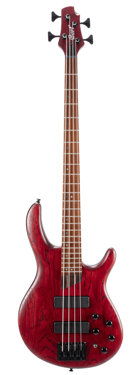 Cort, 4-String Bass Guitar, Right, Open Pore Burgundy Red, Full (B4ELEMENTOPBR)