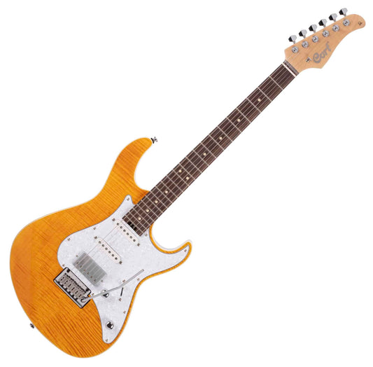Cort 6 String Solid-Body Electric Guitar, Right, Amber, Full (G280SELECTAM)