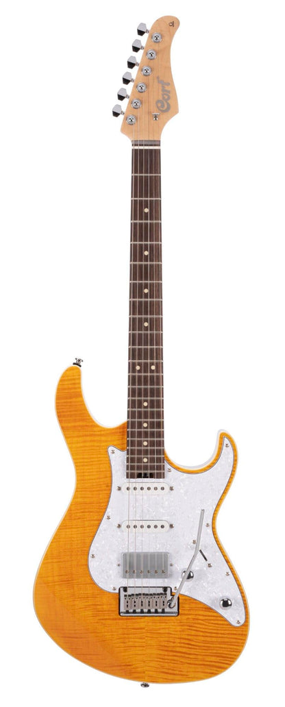 Cort 6 String Solid-Body Electric Guitar, Right, Amber, Full (G280SELECTAM)