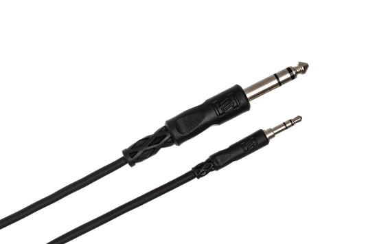 Hosa CMS-110 3.5 mm TRS to 1/4" TRS Stereo Interconnect Cable, 10 Feet