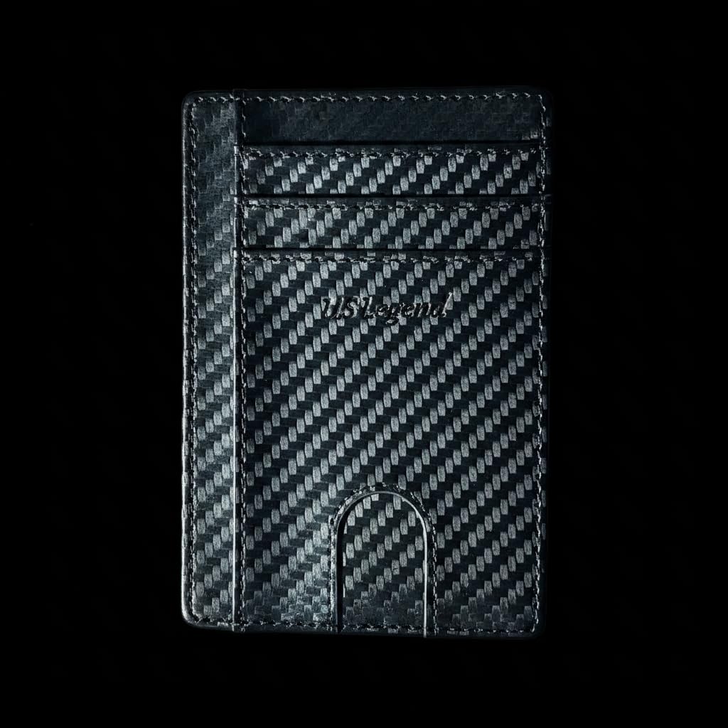 US Legend Slim Minimalist Front Pocket RFID Blocking Leather Wallets for Men and Women - Cross Black