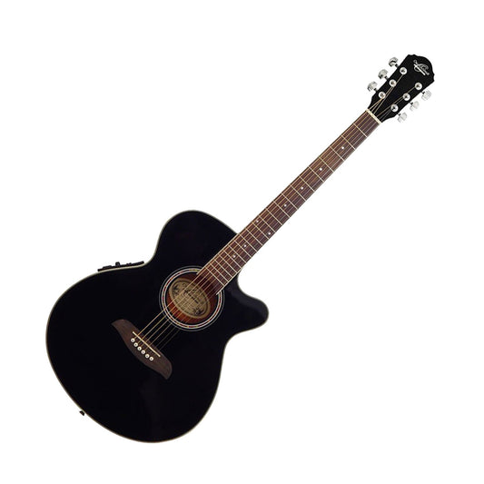 Oscar Schmidt 6 String Acoustic-Electric Guitar, Right, Black (OG8CEB-A-U)