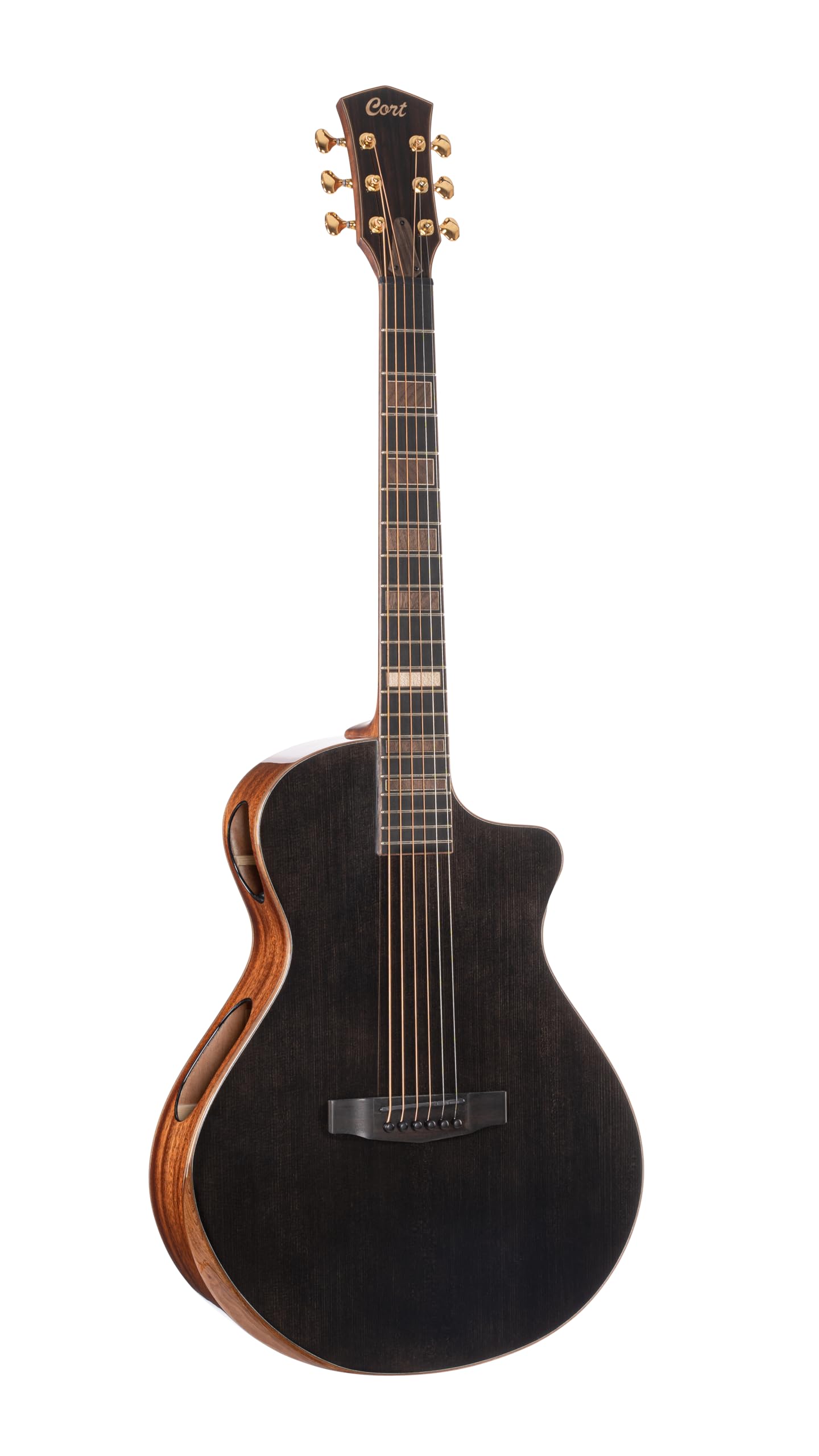 Cort Masterpiece Series Modern Black A/E Guitar With Case