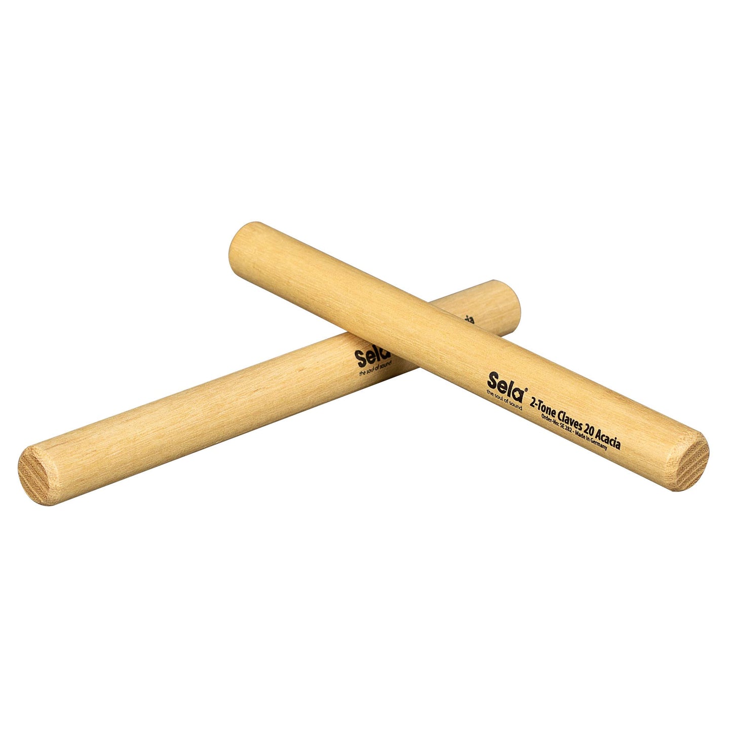 Sela Percussion 2-Tone Acacia Claves Pair, 3/4-Inch, (SE282)